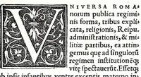 An illustration from Blondi Flavii forliviensis De Roma trivmphante libri decem : priscorvm scriptorum lectoribus vtilissimi, ad totiusq[ue] Romanae antiquitatis cognitionem pernecessarij : omnia magis quàm antè castigata (1533)