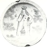 An illustration from Blue dash chargers and other early English tin enamel circular dishes (1919)