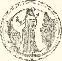 An illustration from Blue dash chargers and other early English tin enamel circular dishes (1919)