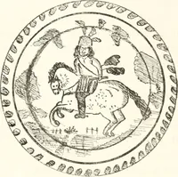 An illustration from Blue dash chargers and other early English tin enamel circular dishes (1919)