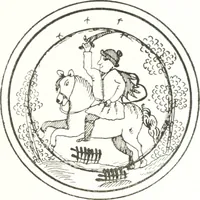 An illustration from Blue dash chargers and other early English tin enamel circular dishes (1919)