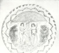 An illustration from Blue dash chargers and other early English tin enamel circular dishes (1919)
