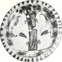 An illustration from Blue dash chargers and other early English tin enamel circular dishes (1919)