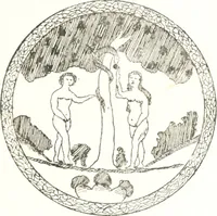 An illustration from Blue dash chargers and other early English tin enamel circular dishes (1919)