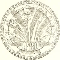 An illustration from Blue dash chargers and other early English tin enamel circular dishes (1919)