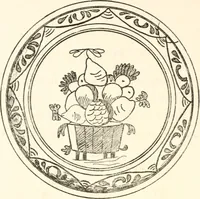 An illustration from Blue dash chargers and other early English tin enamel circular dishes (1919)