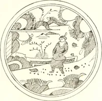 An illustration from Blue dash chargers and other early English tin enamel circular dishes (1919)