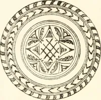 An illustration from Blue dash chargers and other early English tin enamel circular dishes (1919)