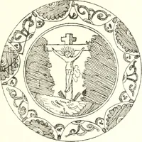 An illustration from Blue dash chargers and other early English tin enamel circular dishes (1919)