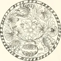 An illustration from Blue dash chargers and other early English tin enamel circular dishes (1919)