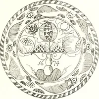 An illustration from Blue dash chargers and other early English tin enamel circular dishes (1919)
