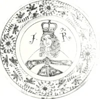 An illustration from Blue dash chargers and other early English tin enamel circular dishes (1919)