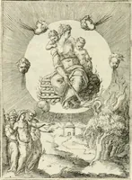 An illustration from Achillis Bocchii Bonon. Symbolicarvm quaestionvm de vniverso genere qvas serio lvdebat libri qvinqve (1555)