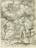 An illustration from Achillis Bocchii Bonon. Symbolicarvm quaestionvm de vniverso genere qvas serio lvdebat libri qvinqve (1555)