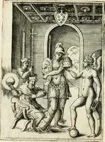 An illustration from Achillis Bocchii Bonon. Symbolicarvm quaestionvm de vniverso genere qvas serio lvdebat libri qvinqve (1555)