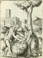 An illustration from Achillis Bocchii Bonon. Symbolicarvm quaestionvm de vniverso genere qvas serio lvdebat libri qvinqve (1555)