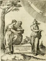 An illustration from Achillis Bocchii Bonon. Symbolicarvm quaestionvm de vniverso genere qvas serio lvdebat libri qvinqve (1555)