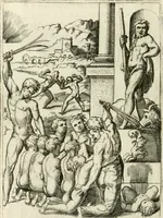An illustration from Achillis Bocchii Bonon. Symbolicarvm quaestionvm de vniverso genere qvas serio lvdebat libri qvinqve (1555)