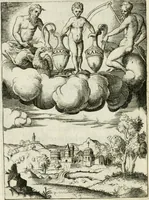 An illustration from Achillis Bocchii Bonon. Symbolicarvm quaestionvm de vniverso genere qvas serio lvdebat libri qvinqve (1555)