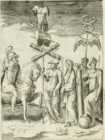 An illustration from Achillis Bocchii Bonon. Symbolicarvm quaestionvm de vniverso genere qvas serio lvdebat libri qvinqve (1555)