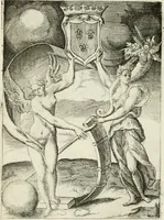 An illustration from Achillis Bocchii Bonon. Symbolicarvm quaestionvm de vniverso genere qvas serio lvdebat libri qvinqve (1555)
