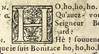 An illustration from Boniface, et le pedant : comedie en prose (1633)