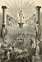 An illustration from The book of the ancient and accepted Scottish rite of freemasonry : containing instructions in all the degrees from the third to the thirty-third, and last degree of the rite : together with ceremonies of inauguration ... etc. (1914)