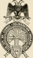 An illustration from The book of the ancient and accepted Scottish rite of freemasonry : containing instructions in all the degrees from the third to the thirty-third, and last degree of the rite : together with ceremonies of inauguration ... etc. (1914)