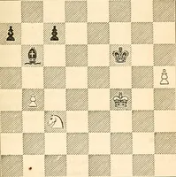 Picture 45 of 84 from The book of chess: containing the rudiments of the game, and elementary analyses of the most popular openings ; exemplified in games actually played by the greatest masters; including Staunton's analysis of the king's and queen's gambits, numerous positions and problems on diagrams, both original and selected; also a series of chess tales, with illustrations engraved from original designs ; the whole extracted and translated from the best sources (1857), leaf 108