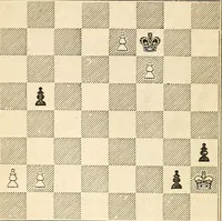 Picture 46 of 84 from The book of chess: containing the rudiments of the game, and elementary analyses of the most popular openings ; exemplified in games actually played by the greatest masters; including Staunton's analysis of the king's and queen's gambits, numerous positions and problems on diagrams, both original and selected; also a series of chess tales, with illustrations engraved from original designs ; the whole extracted and translated from the best sources (1857), leaf 109