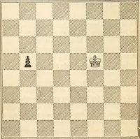 An illustration from The book of chess: containing the rudiments of the game, and elementary analyses of the most popular openings ; exemplified in games actually played by the greatest masters; including Staunton's analysis of the king's and queen's gambits, numerous positions and problems on diagrams, both original and selected; also a series of chess tales, with illustrations engraved from original designs ; the whole extracted and translated from the best sources (1857)