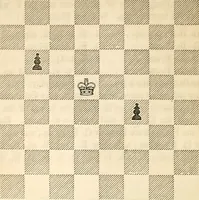 An illustration from The book of chess: containing the rudiments of the game, and elementary analyses of the most popular openings ; exemplified in games actually played by the greatest masters; including Staunton's analysis of the king's and queen's gambits, numerous positions and problems on diagrams, both original and selected; also a series of chess tales, with illustrations engraved from original designs ; the whole extracted and translated from the best sources (1857)