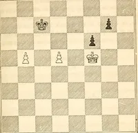 An illustration from The book of chess: containing the rudiments of the game, and elementary analyses of the most popular openings ; exemplified in games actually played by the greatest masters; including Staunton's analysis of the king's and queen's gambits, numerous positions and problems on diagrams, both original and selected; also a series of chess tales, with illustrations engraved from original designs ; the whole extracted and translated from the best sources (1857)