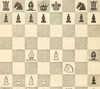 Picture 70 of 84 from The book of chess: containing the rudiments of the game, and elementary analyses of the most popular openings ; exemplified in games actually played by the greatest masters; including Staunton's analysis of the king's and queen's gambits, numerous positions and problems on diagrams, both original and selected; also a series of chess tales, with illustrations engraved from original designs ; the whole extracted and translated from the best sources (1857), leaf 335
