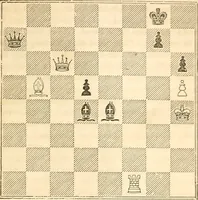 Picture 9 of 84 from The book of chess: containing the rudiments of the game, and elementary analyses of the most popular openings ; exemplified in games actually played by the greatest masters; including Staunton's analysis of the king's and queen's gambits, numerous positions and problems on diagrams, both original and selected; also a series of chess tales, with illustrations engraved from original designs ; the whole extracted and translated from the best sources (1857), leaf 40