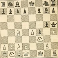 Picture 75 of 84 from The book of chess: containing the rudiments of the game, and elementary analyses of the most popular openings ; exemplified in games actually played by the greatest masters; including Staunton's analysis of the king's and queen's gambits, numerous positions and problems on diagrams, both original and selected; also a series of chess tales, with illustrations engraved from original designs ; the whole extracted and translated from the best sources (1857), leaf 403