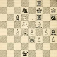 An illustration from The book of chess: containing the rudiments of the game, and elementary analyses of the most popular openings ; exemplified in games actually played by the greatest masters; including Staunton's analysis of the king's and queen's gambits, numerous positions and problems on diagrams, both original and selected; also a series of chess tales, with illustrations engraved from original designs ; the whole extracted and translated from the best sources (1857)