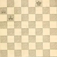 An illustration from The book of chess: containing the rudiments of the game, and elementary analyses of the most popular openings ; exemplified in games actually played by the greatest masters; including Staunton's analysis of the king's and queen's gambits, numerous positions and problems on diagrams, both original and selected; also a series of chess tales, with illustrations engraved from original designs ; the whole extracted and translated from the best sources (1857)