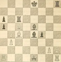 Picture 27 of 84 from The book of chess: containing the rudiments of the game, and elementary analyses of the most popular openings ; exemplified in games actually played by the greatest masters; including Staunton's analysis of the king's and queen's gambits, numerous positions and problems on diagrams, both original and selected; also a series of chess tales, with illustrations engraved from original designs ; the whole extracted and translated from the best sources (1857), leaf 73