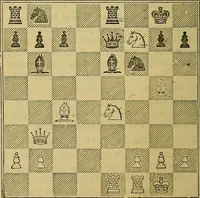 An illustration from The book of chess: containing the rudiments of the game, and elementary analyses of the most popular openings (1882)