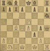 An illustration from The book of chess: containing the rudiments of the game, and elementary analyses of the most popular openings (1882)