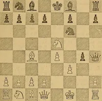 An illustration from The book of chess: containing the rudiments of the game, and elementary analyses of the most popular openings (1882)