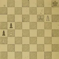 An illustration from The book of chess: containing the rudiments of the game, and elementary analyses of the most popular openings (1882)