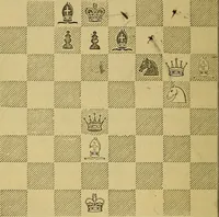 An illustration from The book of chess: containing the rudiments of the game, and elementary analyses of the most popular openings (1882)