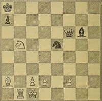 An illustration from The book of chess: containing the rudiments of the game, and elementary analyses of the most popular openings (1882)