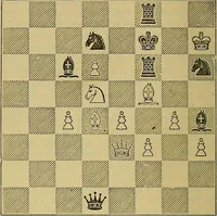 An illustration from The book of chess: containing the rudiments of the game, and elementary analyses of the most popular openings (1882)
