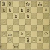 An illustration from The book of chess: containing the rudiments of the game, and elementary analyses of the most popular openings (1882)