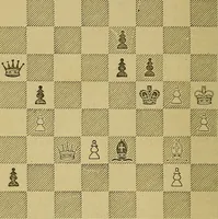 An illustration from The book of chess: containing the rudiments of the game, and elementary analyses of the most popular openings (1882)