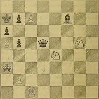 An illustration from The book of chess: containing the rudiments of the game, and elementary analyses of the most popular openings (1882)