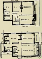 An illustration from The book of the exhibition of houses and cottages, Romford garden suburb, Gidea Park (1911)